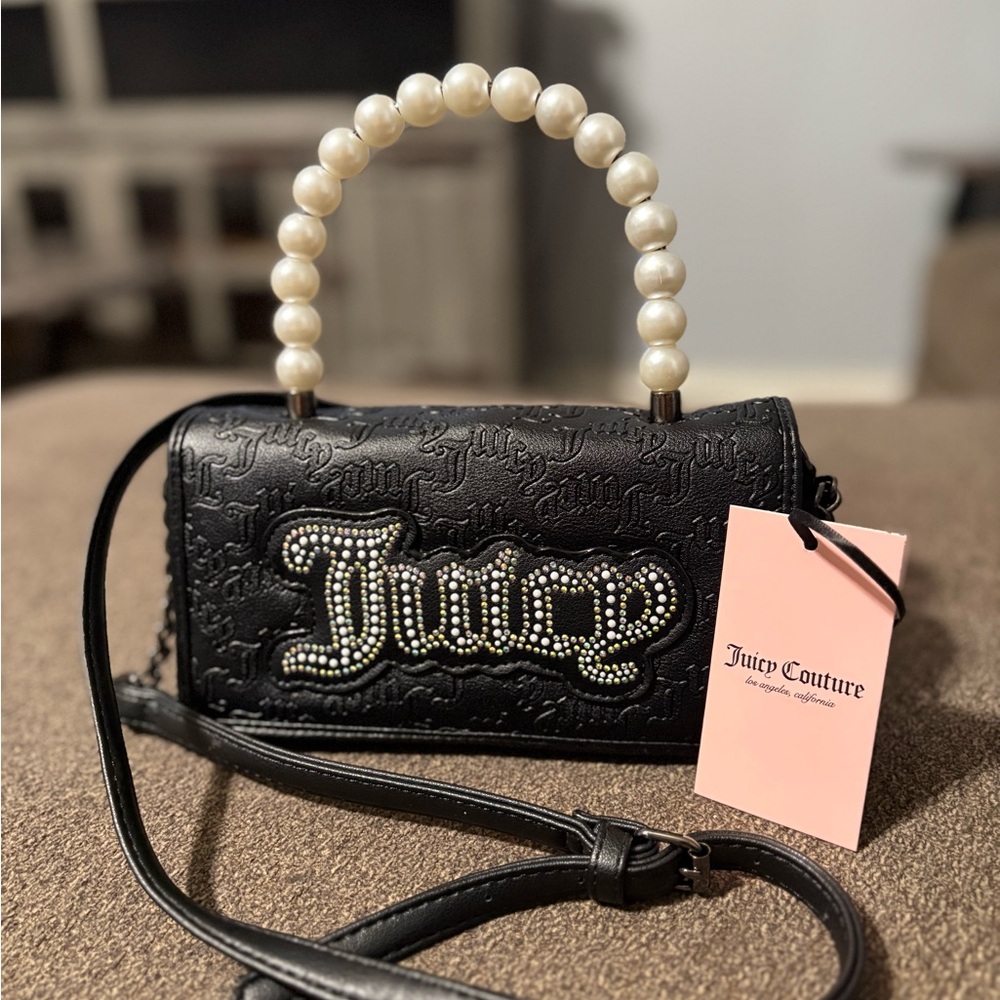 Juicy Couture Black Mini Bag with Pearl Handle